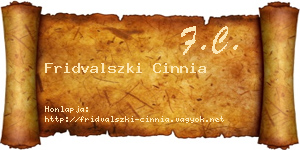 Fridvalszki Cinnia névjegykártya