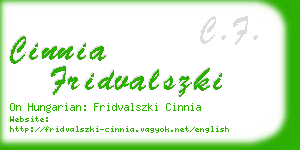 cinnia fridvalszki business card
